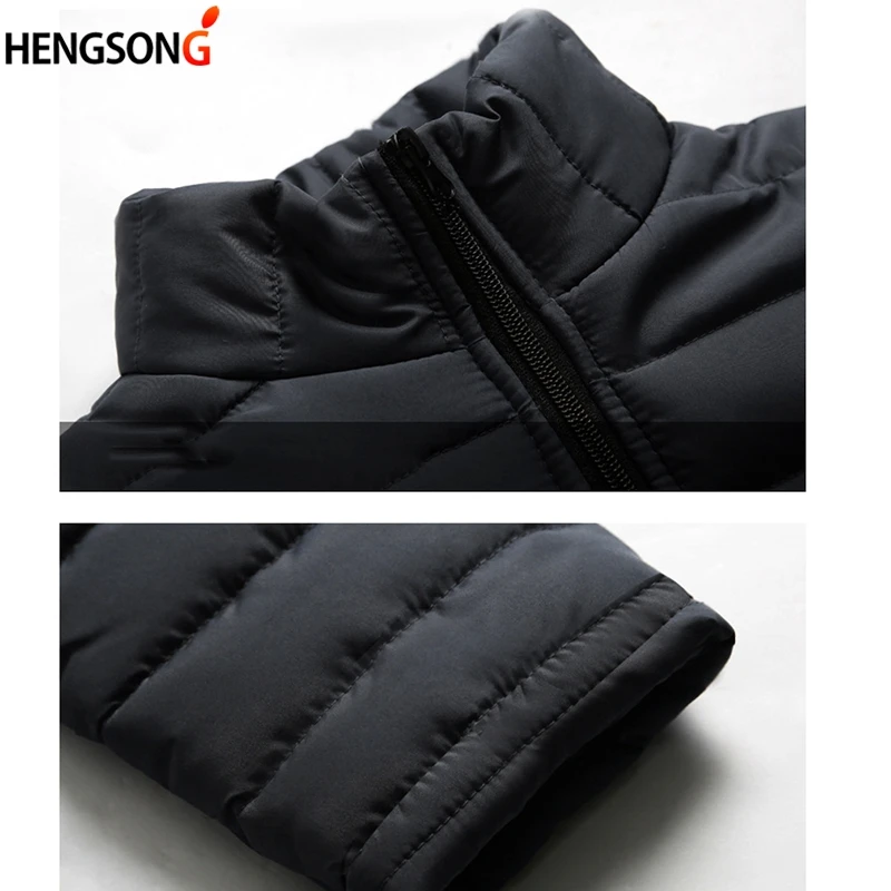 Мужская куртка Hengsong осенне зимняя плотная на молнии с воротником стойкой