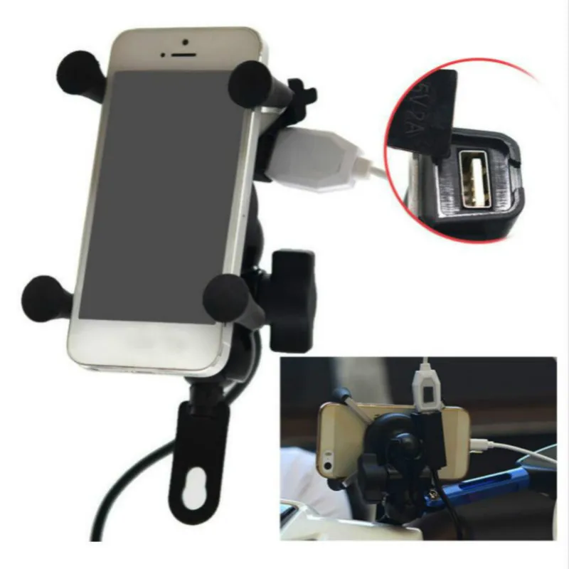 Мотоциклетное зарядное устройство, держатель для телефона для iphone samsung huawei univerar, подставка для телефона, мотоциклетная Мобильная поддержка, зарядка через usb, скутер