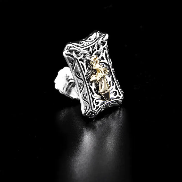 Спарта белого золота гальванические Геркулес крест запонки мужские + Бесплатная