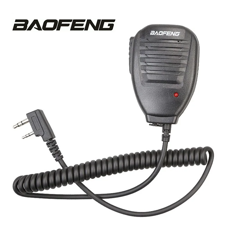 

Наплечная Портативная колонка BAOFENG, 2-контактный микрофон Push-To-Talk (PTT) для TYT HYT BaoFeng KENWOOD 5R F8 82 Series ham Mic