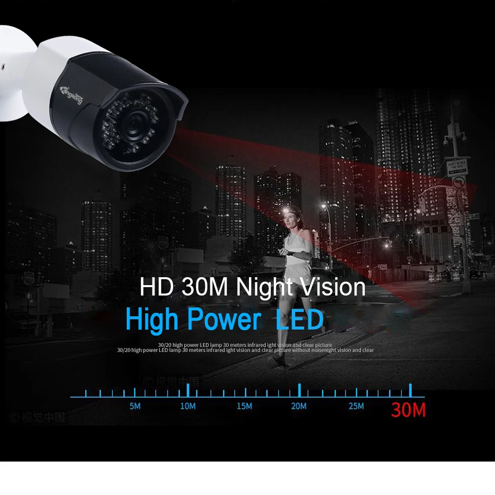 Kingkonghome POE IP Camera 1080P ONVIF Surveillance 2MP Night Vision CCTV Security P2P Waterproof Outdoor ip camera Bullet | Безопасность