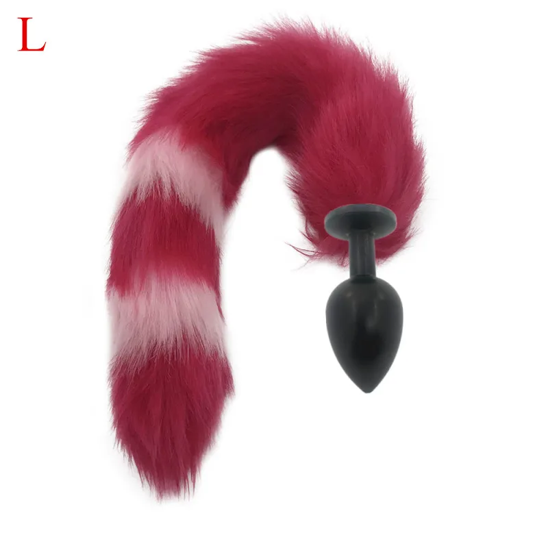 Анальная секс игрушка S/M/L пробка расширитель ягодиц розовый и красный лисий