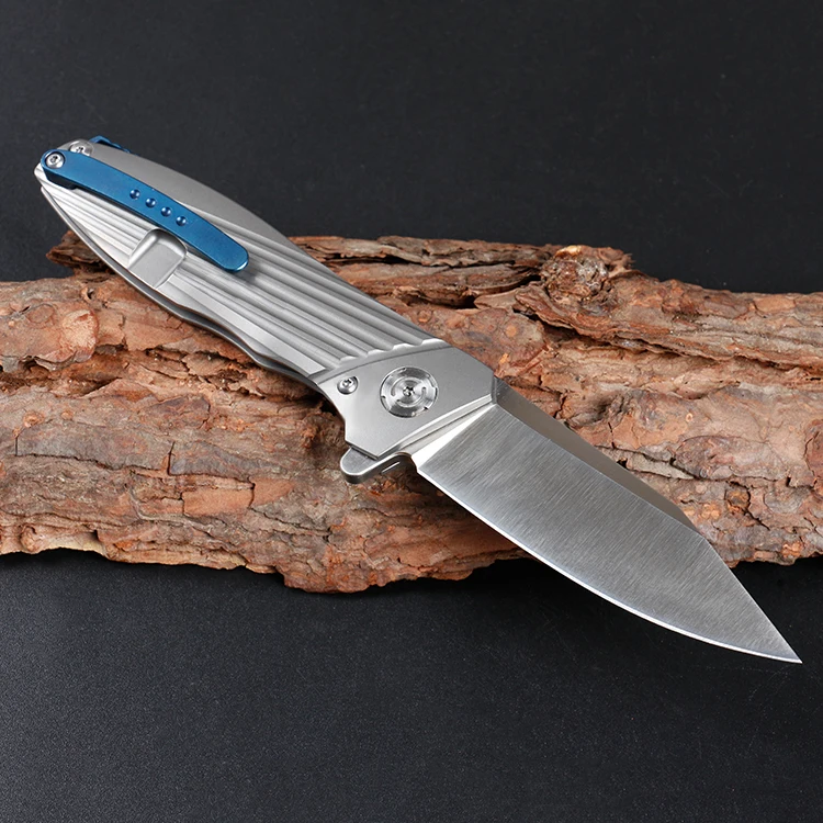 Freewolf ЧПУ TC4 Титан сплав ручка шарик подшипника Флиппер складной Ножи D2 атласной