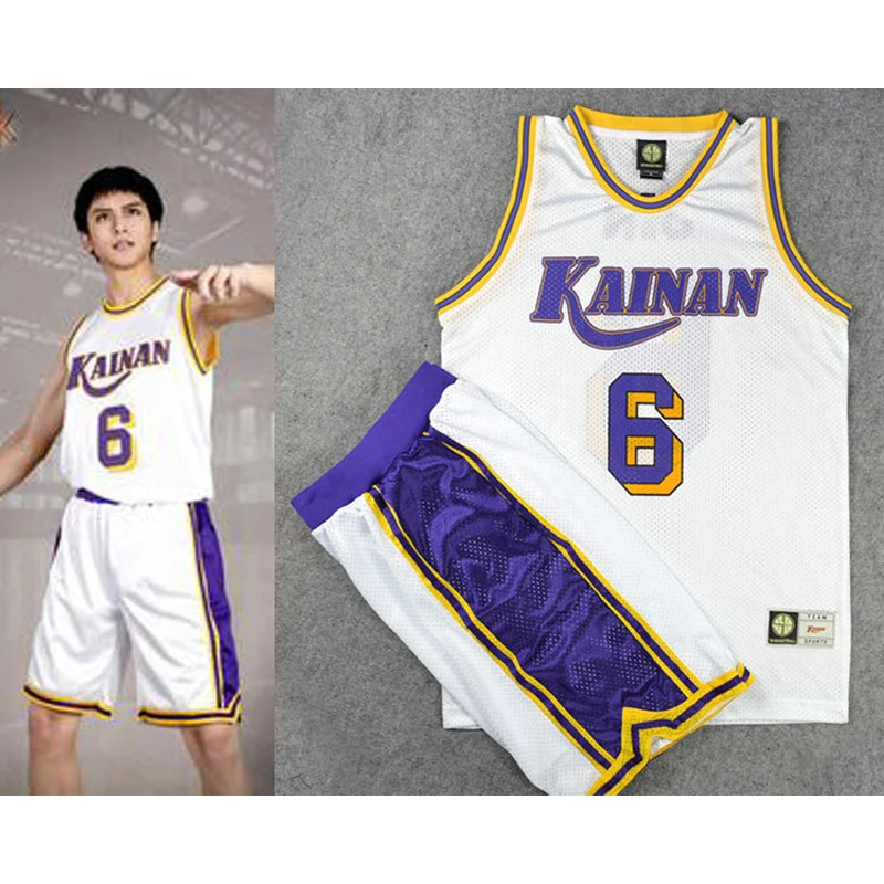 

Anime SLAM DUMK Cosplay Costume Kainan SOICHIRO JIN Basketball Jersey + Shorts Sportswear Team Uniform Suits Size M-XXL