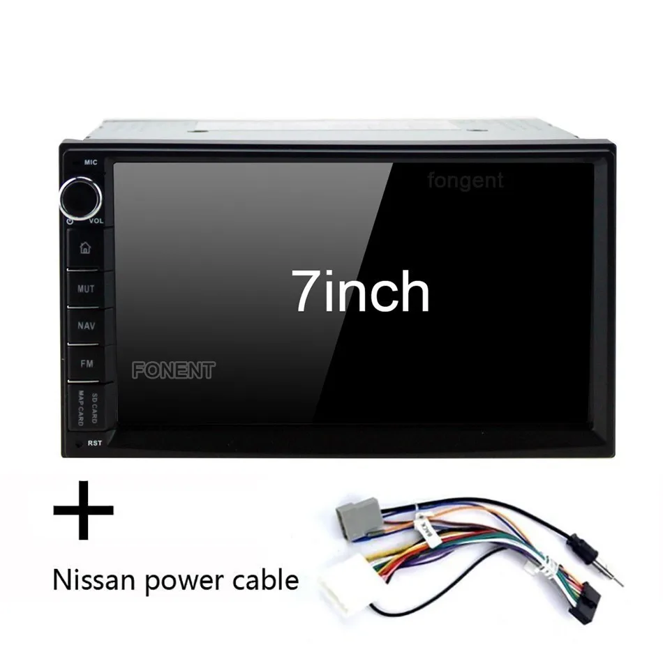 Nissan Power Cable 7 дюймов Android 9,0 Универсальный двойной 2 Din для Nissan Toyota автомобиля стерео gps навигатор радио мультимедиа PX6 ips 4 Гб+ 64 Гб 8-ядерный - Цвет: Nissan Power Cable