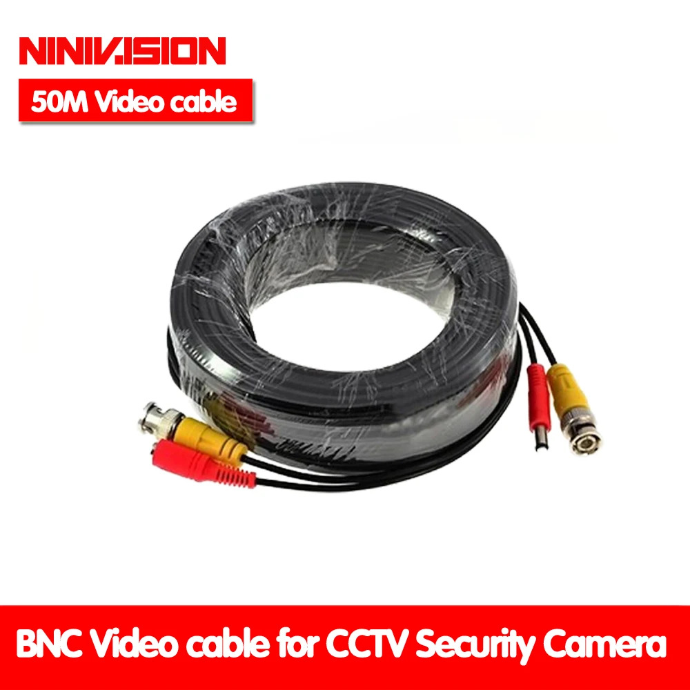 Кабель видеонаблюдения BNC + DC для камер 50 м|video power cable|cctv cablecable bnc |