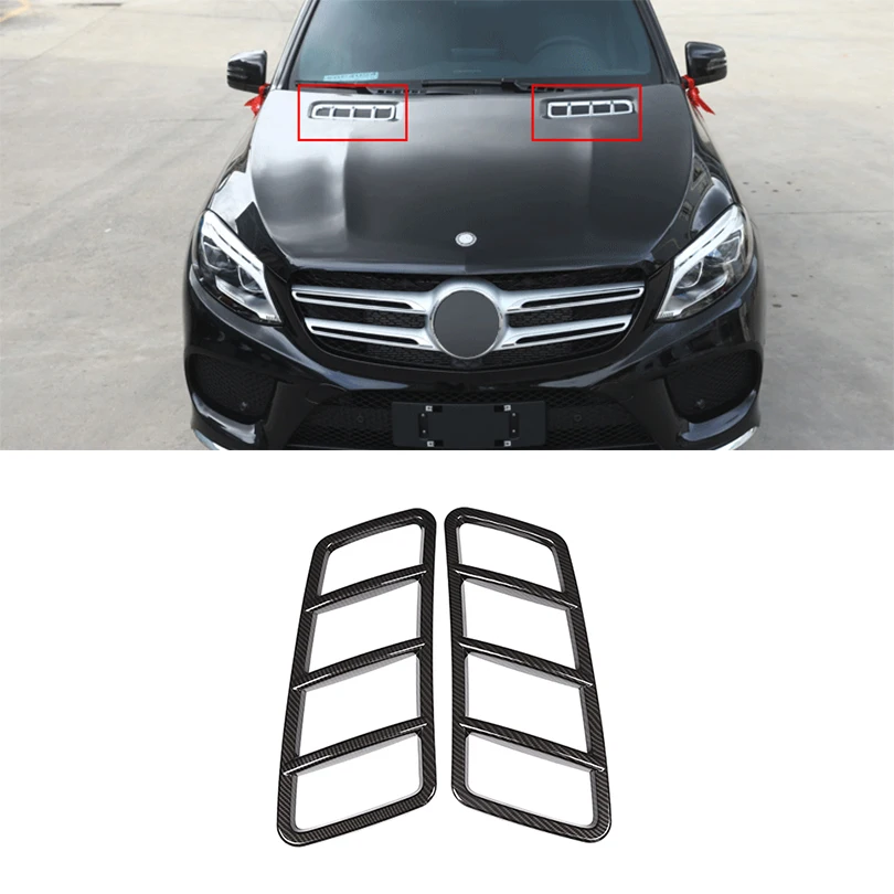 2 шт. карбоновое волокно АБС-пластик крышка для крыши двигателя рамка Mercedes Benz ML GL