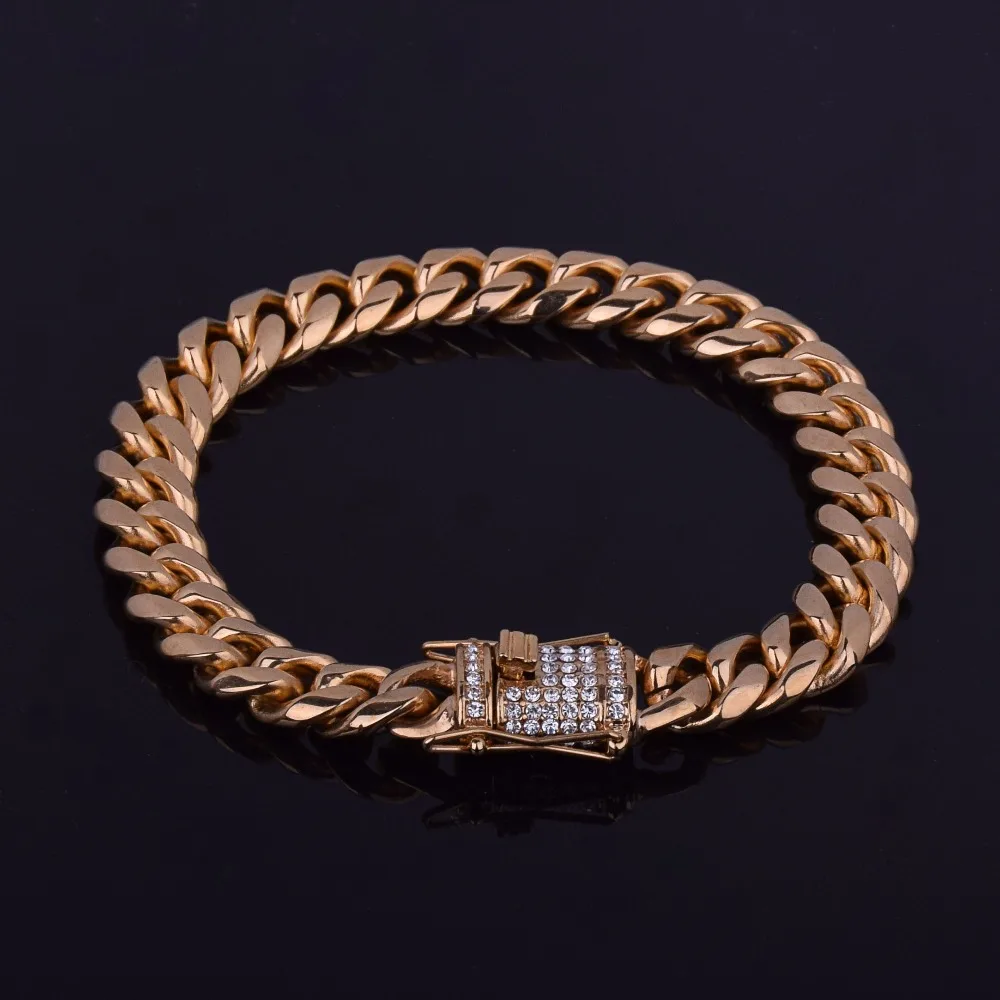 Браслет мужской из нержавеющей стали 10 мм 21 5 см|bracelet chain|hip hop braceletlink bracelet |