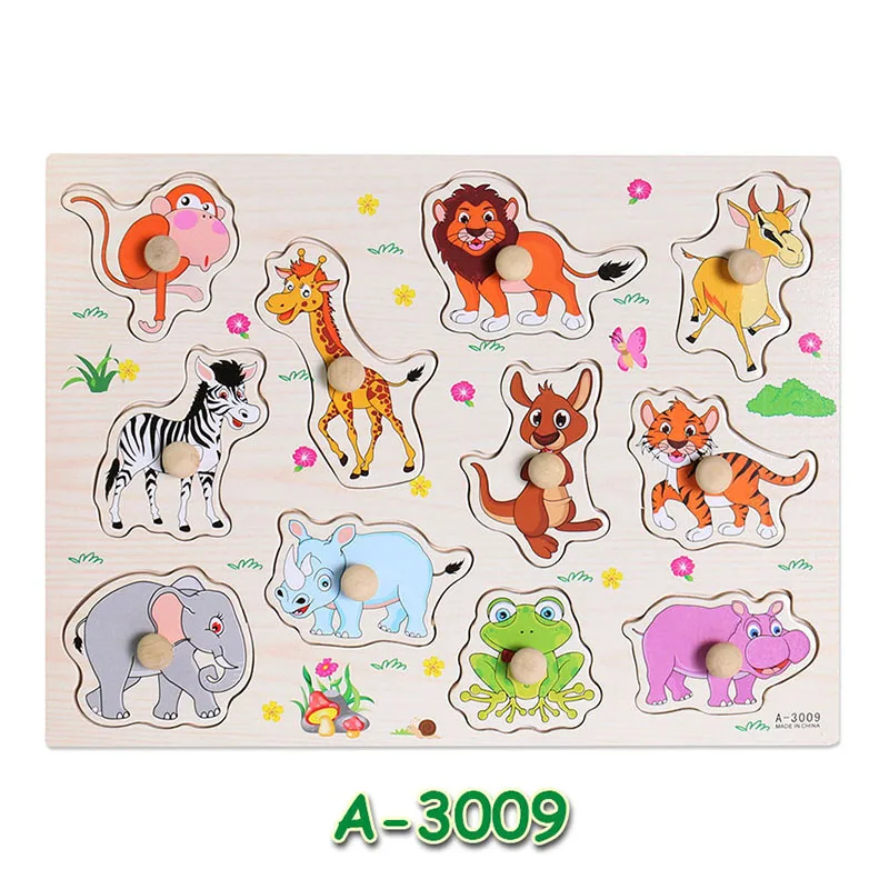 A3009 Новые детские Ранние развивающие игрушки, детская деревянная игрушка-пазл, деревянная игрушка-головоломка для детей, обучающие игрушки для фруктов/овощей - Цвет: A3009