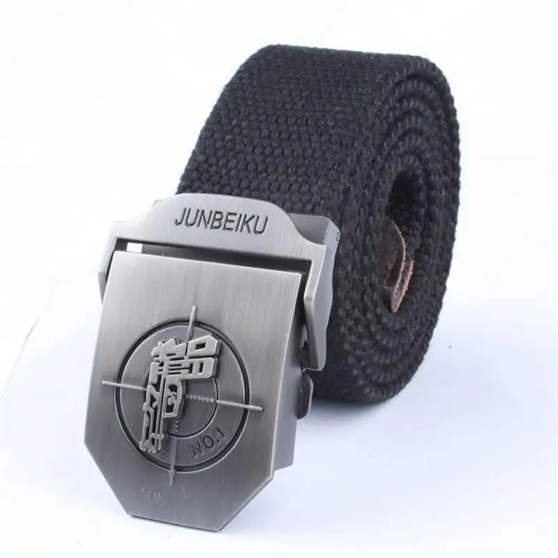 Ремень SupSindy мужской с металлической пряжкой брезентовый армейский тактический