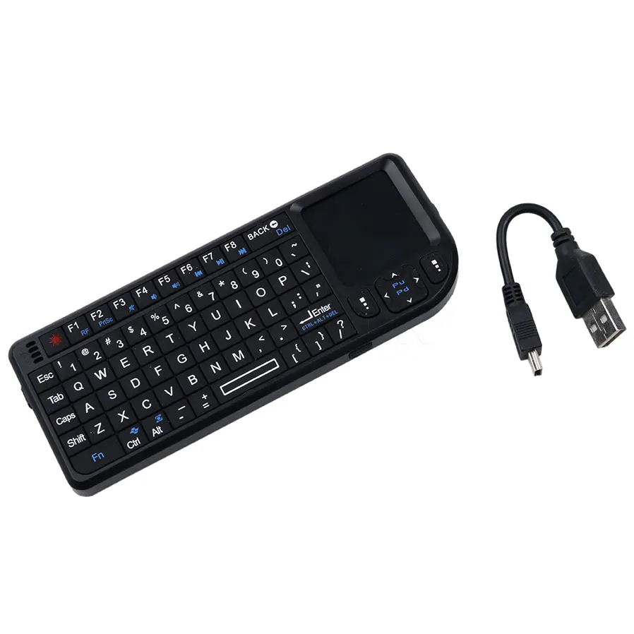 Беспроводная ручная клавиатура Kebidumei 2 4G RF Qwerty Touchpad Mouse 3 в 1 маленькая и изысканная