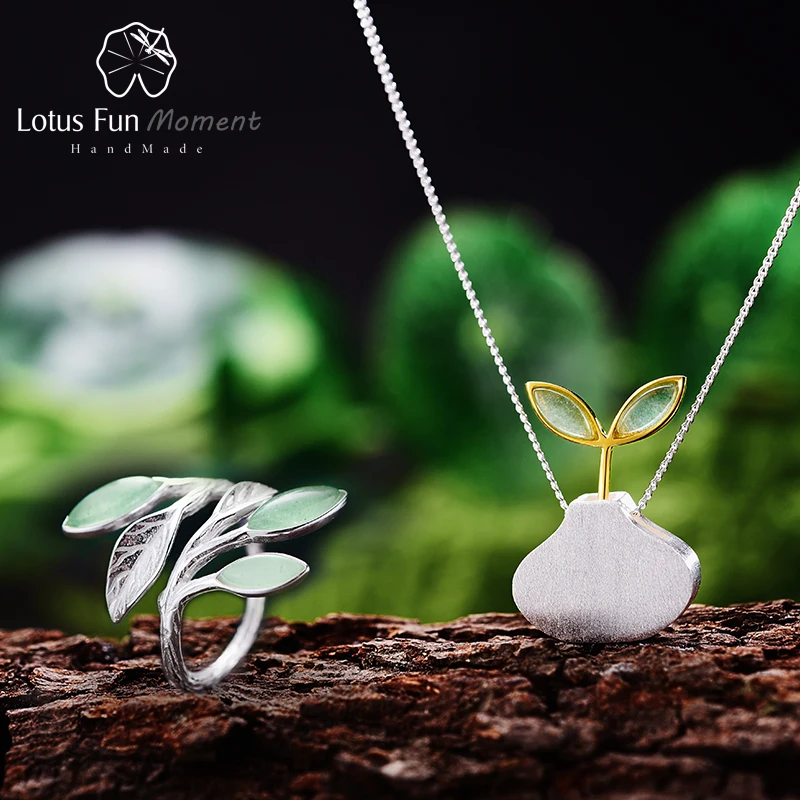 Lotus Fun Moment реального 925 пробы серебро Натуральный камень Творческий Модные