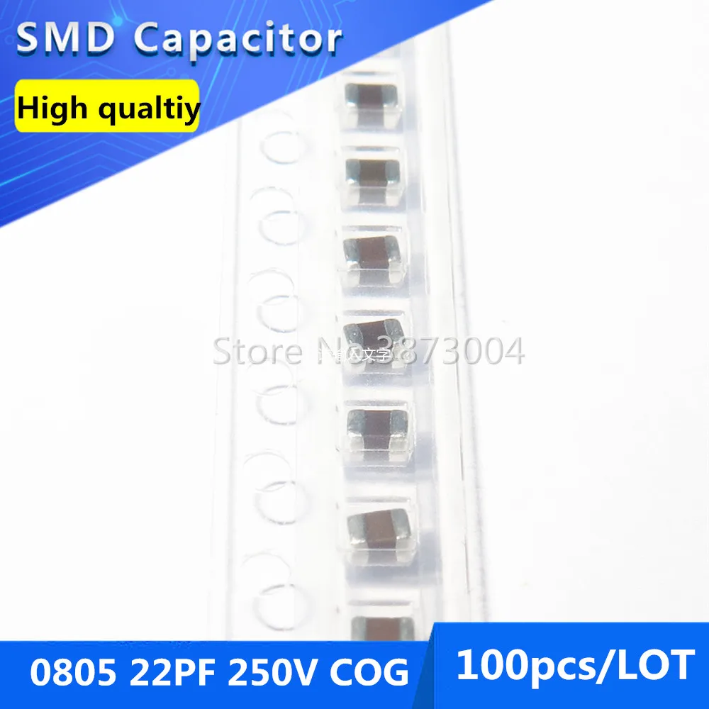 100 шт. многослойный керамический конденсатор 0805 22PF C0G/NPO 250V 5% Thic k|Регуляторы