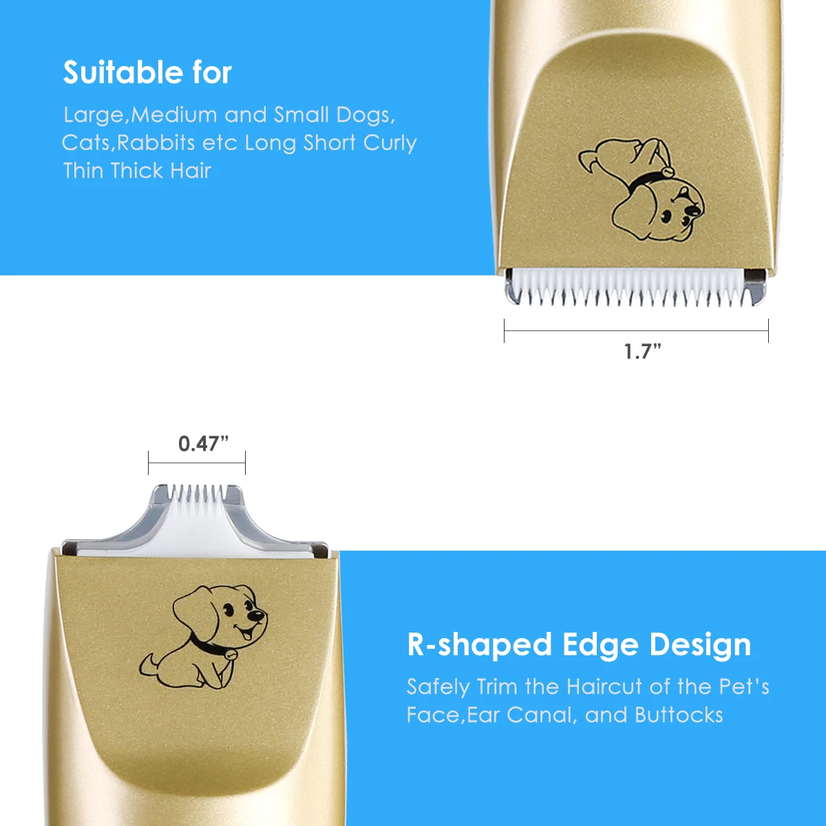 

Rechargeable Low-noise Cat Dog Hair Trimmer Electrical Pet Hair Clipper Remover Cutter Grooming Pets Haircut Machine for Dogs