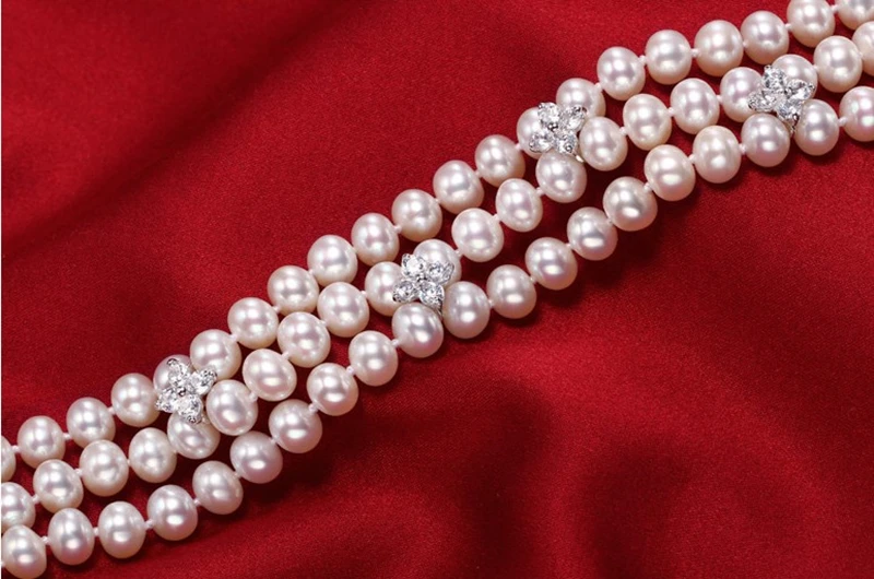 Женский браслет из натурального пресноводного жемчуга 6-7 дюймов | Украшения и