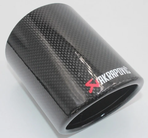 114mm With logo 1 шт., универсальный автомобильный глушитель из углеродного волокна Akrapovic, чехол для выхлопной трубы Akrapovic, чехол для выхлопной трубы с полным Карбоновым покрытием - Цвет: 114mm With logo