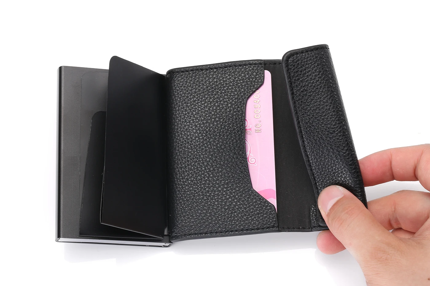 BISI GORO/ новой кредитной держатель для карт с защитой от RFID, для карт чехол-кошелек для путешествий Алюминий коробка модные кожаные сандалии; мягкие кожаные тонкий футляр для карт для мужчин