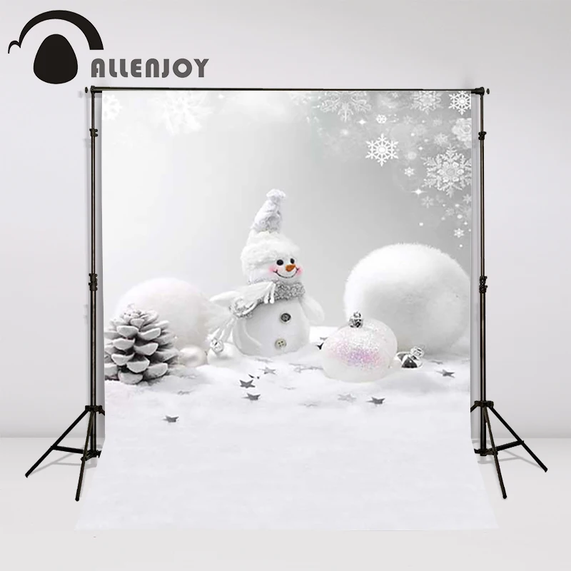 Allenjoy Рождественский фон для фотосъемки Снеговик сосновые конусы детей