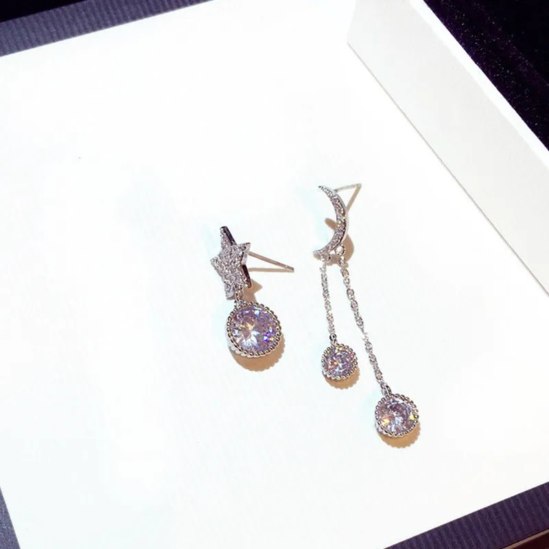Серьги подвески choucong из серебра 925 пробы с фианитом AAAAA|Серьги-подвески| |