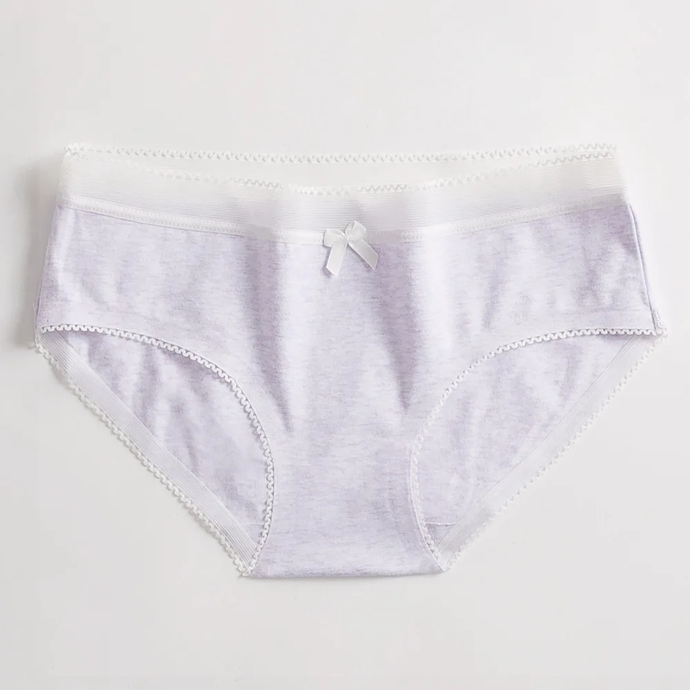 light purple Женское сексуальное кружевное нижнее белье, Бесшовные женские трусики, хлопковые простые Трусы со средней посадкой, юбка-шорты, хлопковые трусики, женские трусы - Цвет: light purple