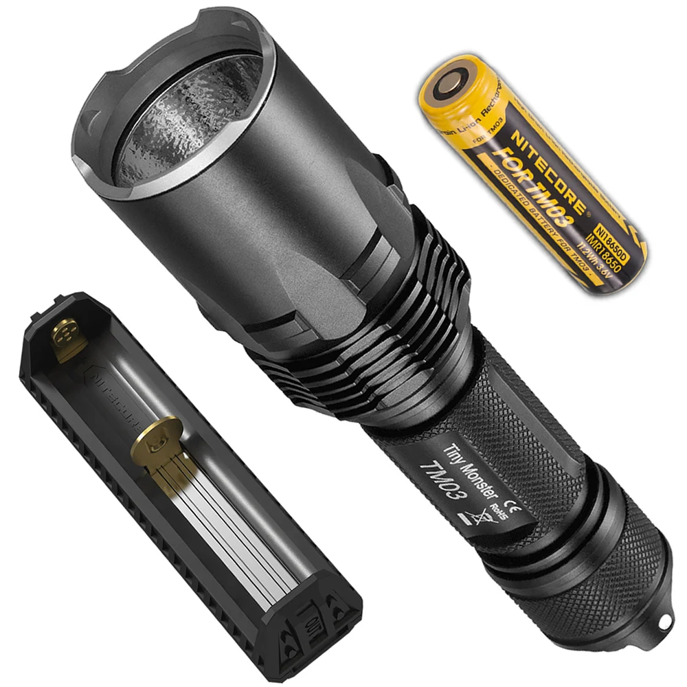 Светодиодный тактический фонарик NITECORE TM03 4 * CREE XHP70 2800LM IMR18650 Аккумулятор для охоты