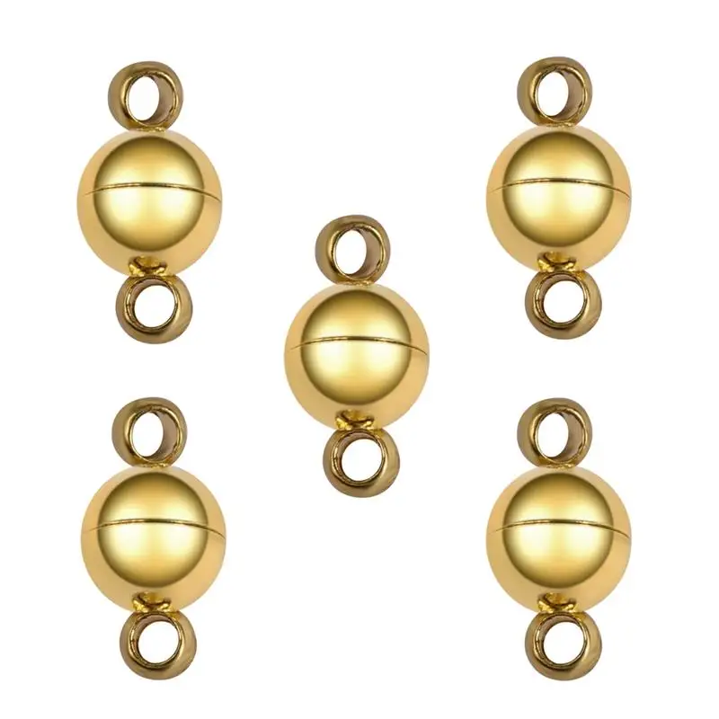 Gold 12x6mm 5 шт. круглые магнитные застежки для браслета из кожаного шнура 16x10 мм 12x6 мм разъем с магнитной пряжкой для изготовления ювелирных изделий своими руками - Цвет: Gold 12x6mm