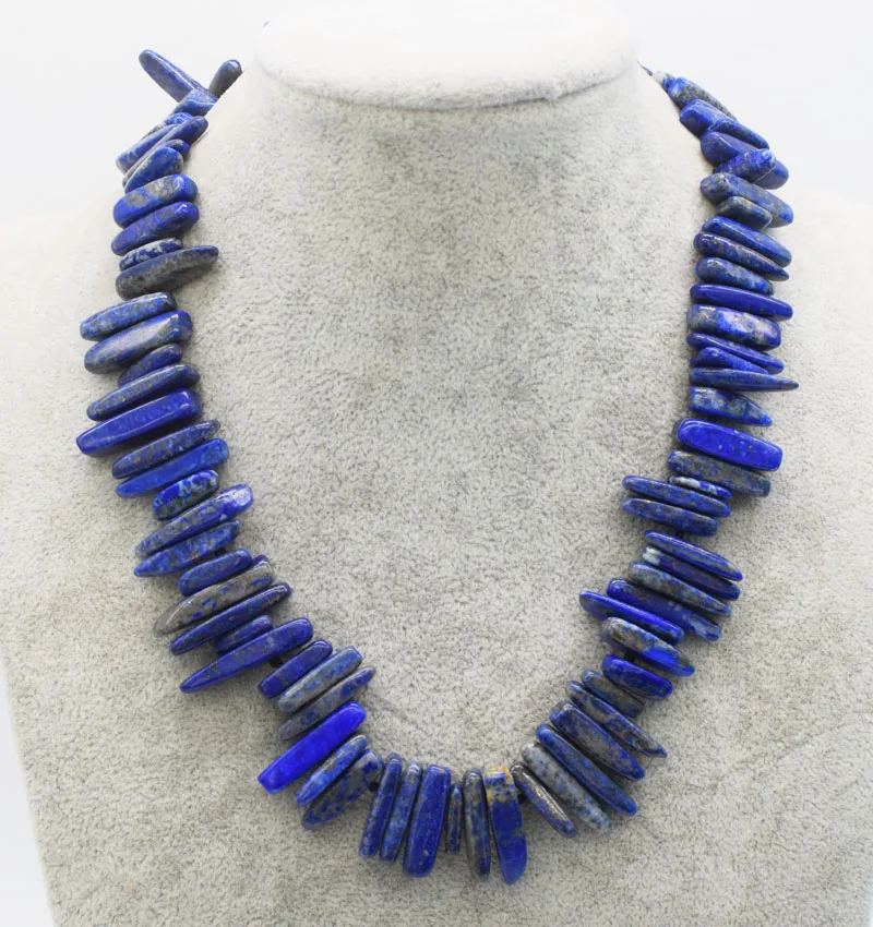 

wholesale blue lapis lazuli branch 15-20mm necklace 17inch FPPJ nature beads unique shape for woman gift