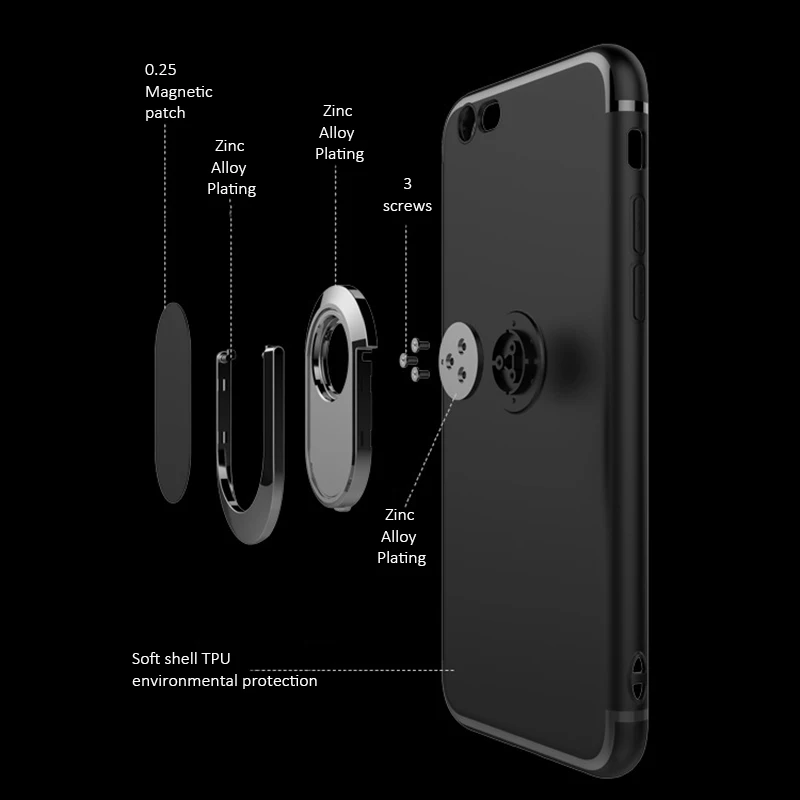Arrinew чехол для телефона iPhone 7 8 Plus X Мягкий силиконовый кольцо держатель магнитный