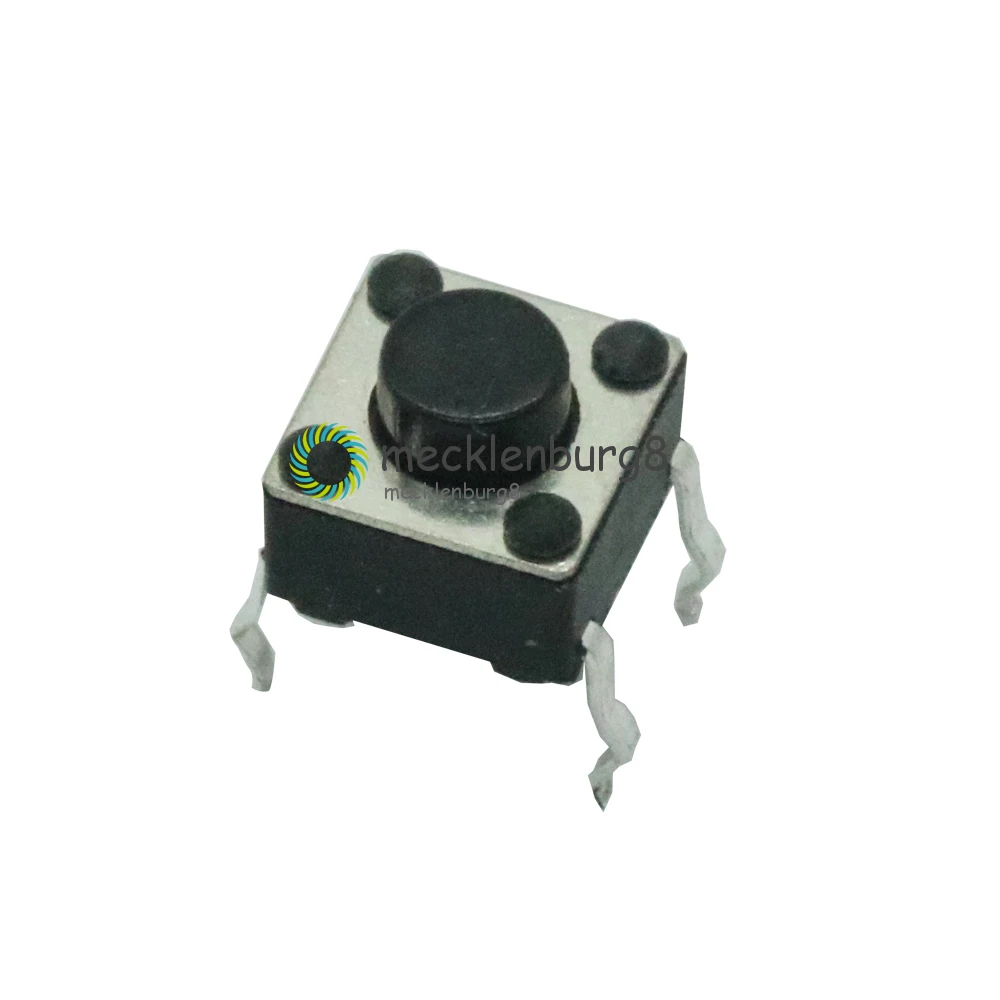 100 Pcs Tactile Switch Tact 6 X 5 Mm 4-pin Dip-micro's Feet Of Vertical Copper Power Button | Электроника