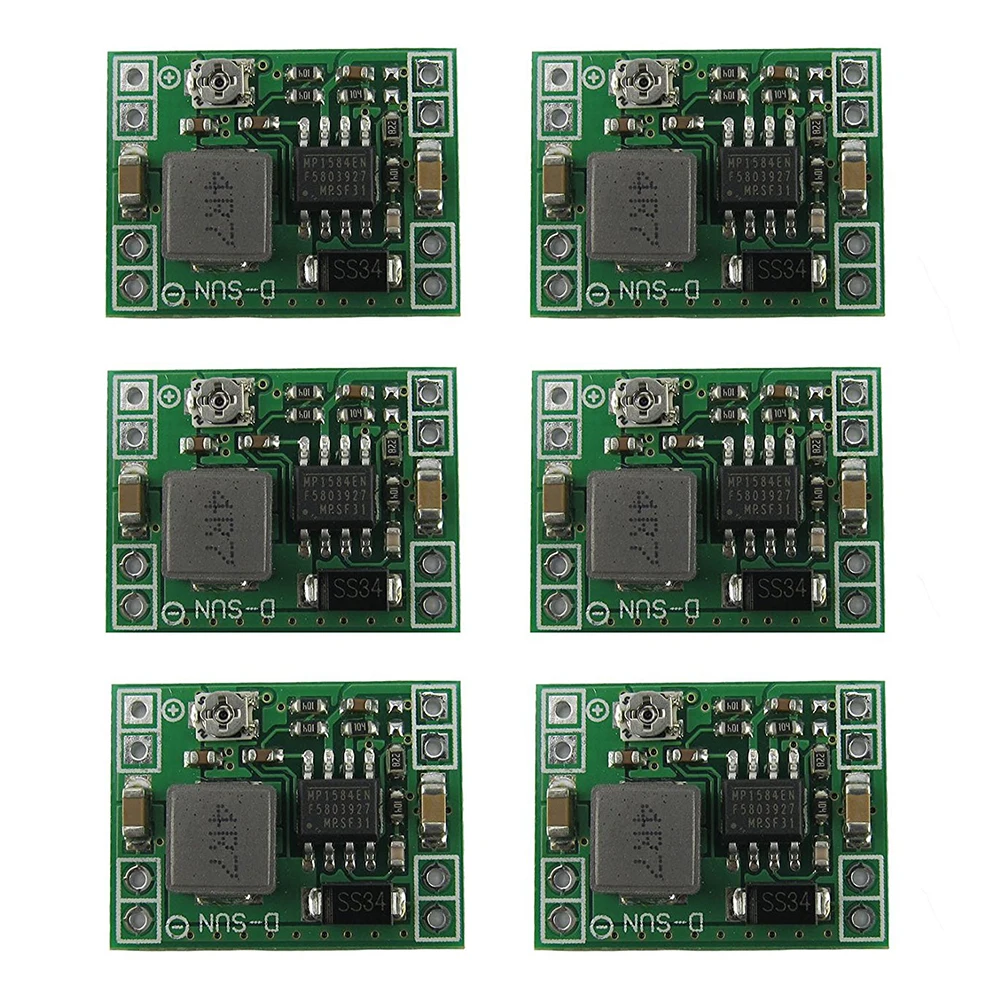 6 Pack MP1584EN ultra Small DC-DC 3A power Step-Down Adjustable Module Buck Converter 24V To 12v 9V 5V 3V | Лампы и освещение