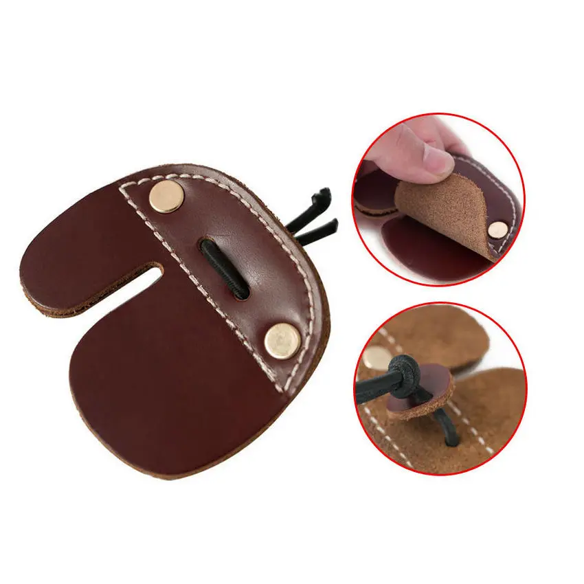 

Double Layer Cow Leather Archery Finger Guard Protection Pad Glove Tab Archery Hunting Bow Shooting Practice