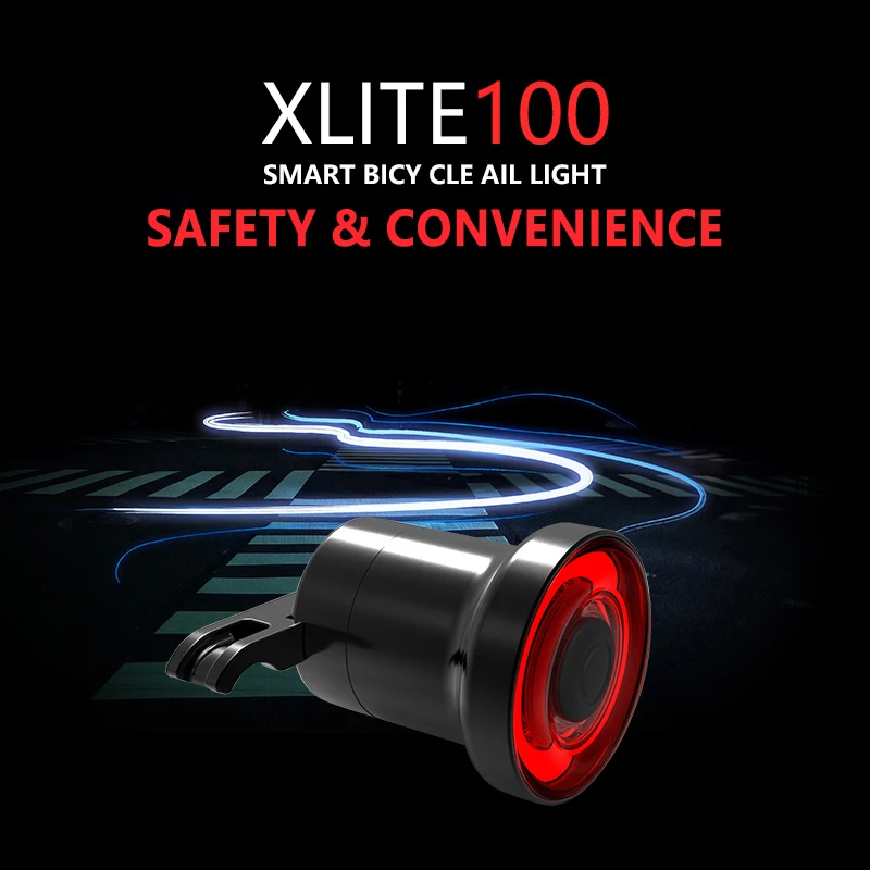 Xlite100 умный велосипед задний фонарь для велосипеда с возможностью светильник USB