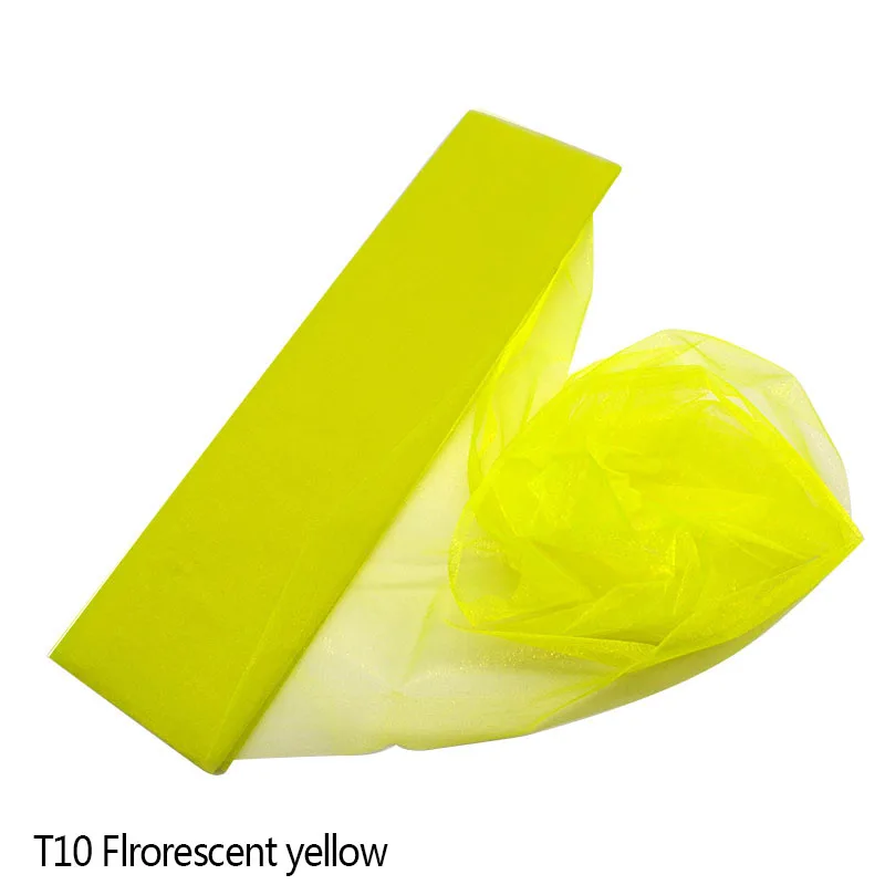 Fluorescent yellow 10 м Кристальный Тюль рулонная катушка отвесная из тюлевой органзы для дома свадьба тюль арки шторы Украшение платье своими руками юбка-пачка - Цвет: Fluorescent yellow