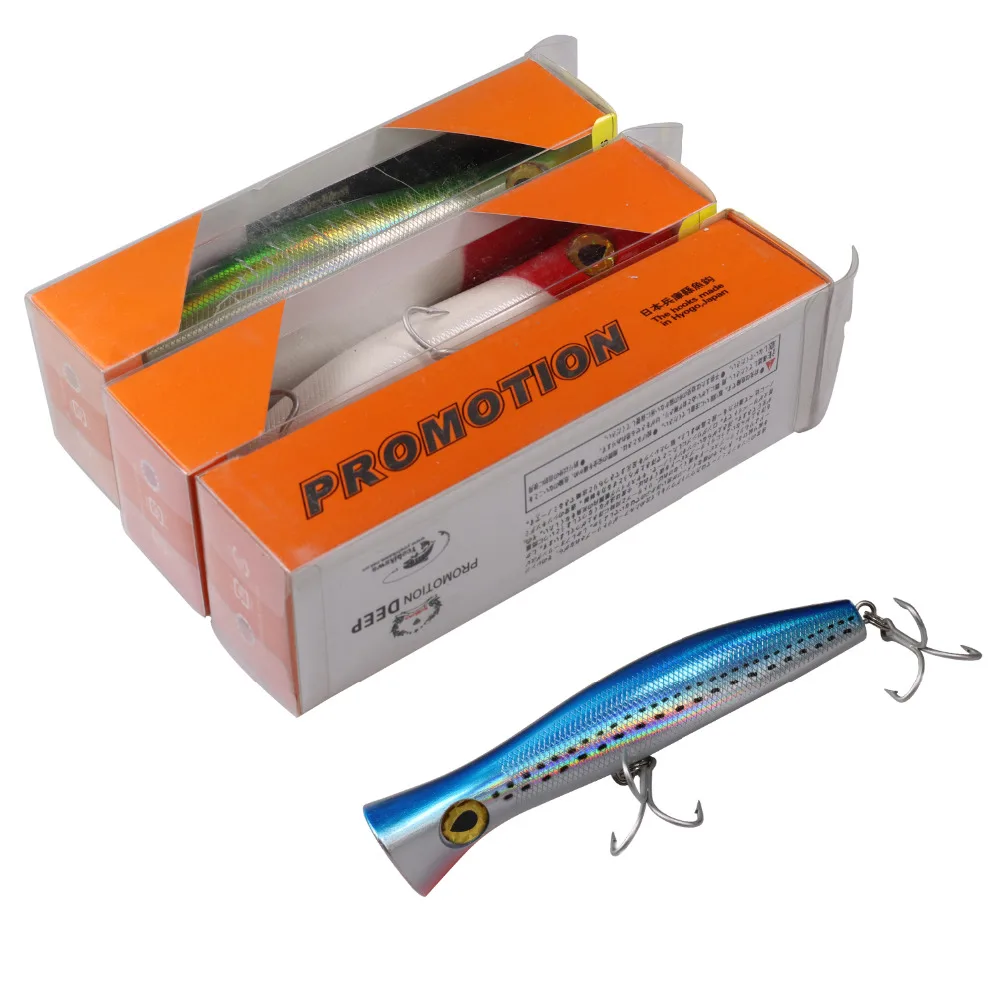 1 шт. 120 г Поппер прикормы Topwater VMC большой игре с Крючки рыболовные морских