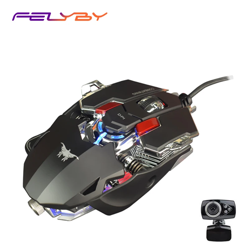 FELYBY 10-key mouse cool appearance built-in with smart chip computer gaming Mouse + camera | Компьютеры и офис