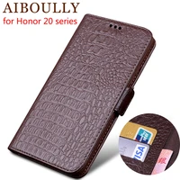 aiboully genuine leather flip case for huawei honor 20 lite 20i pro 6 26 protective phone cover leather wallet silicon cases