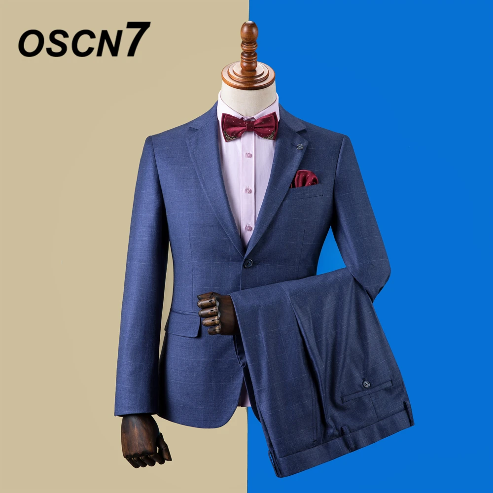 OSCN7 2019 клетчатые Костюмы Под заказ для мужчин Slim Fit Свадебная вечеринка мужской s