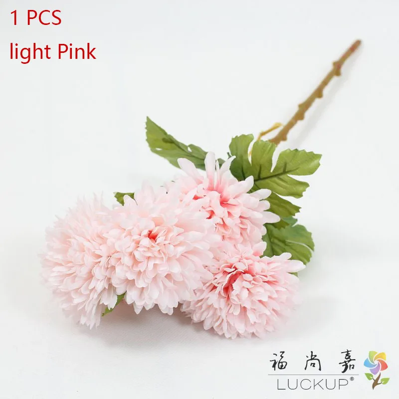 light Pink 1 шт. красивые 5 цветочных головок искусственная Хризантема цветок ветка украшение дома подарок 7 цветов F529 - Цвет: light Pink