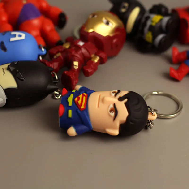 Забавные Super hero светодиодный брелок Для женщин подвесной светильник ПВХ hero брелок для ключей для Косплэй подарок игрушки брелки