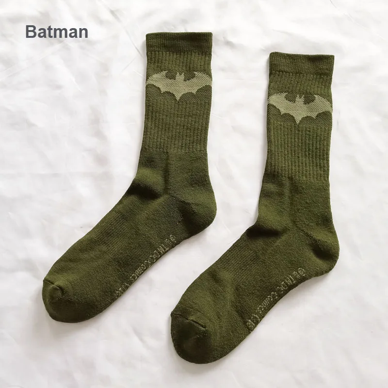 Batman-2 Мужские носки гольфы с героями комиксов Marvel, Каратель, Бэтмен, Человек-паук, Супермен, Халк, Капитан Америка - Цвет: Batman-2
