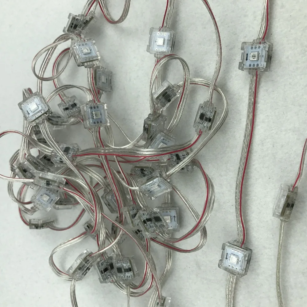 Пиксельный узел WS2811 led 5050 SMD 12 В постоянного тока 50 шт. струны прозрачный провод