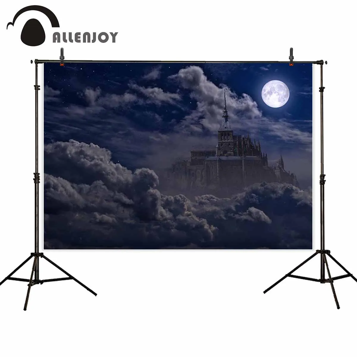 Allenjoy фоны для фотостудии голубое небо полная луна Темный волшебный замок ужас