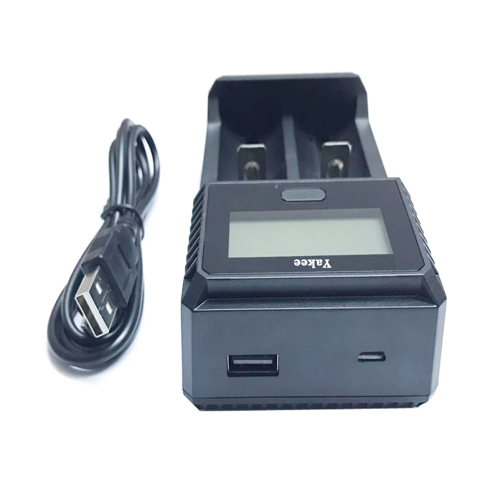 Yakee 2 слота ЖК-дисплей USB зарядное устройство для аккумуляторов 3,7 в 1,48 в Li-Ion NiCd NiMh AAA LiFePO4 18650 26650 14500