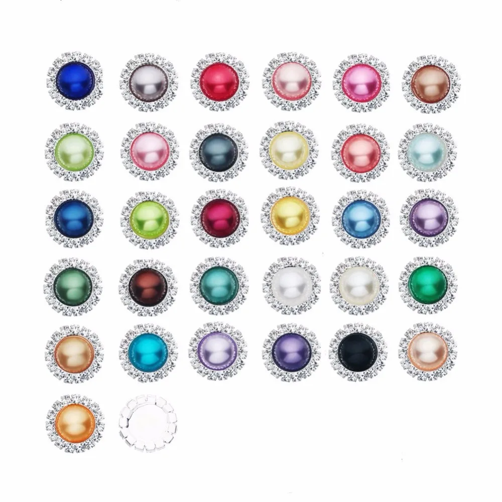 

Free shipping BTN-5033 16mm 50PCS/Lot flatback high quality pearl rhinestone button for DIY craft wedding party scrapbook