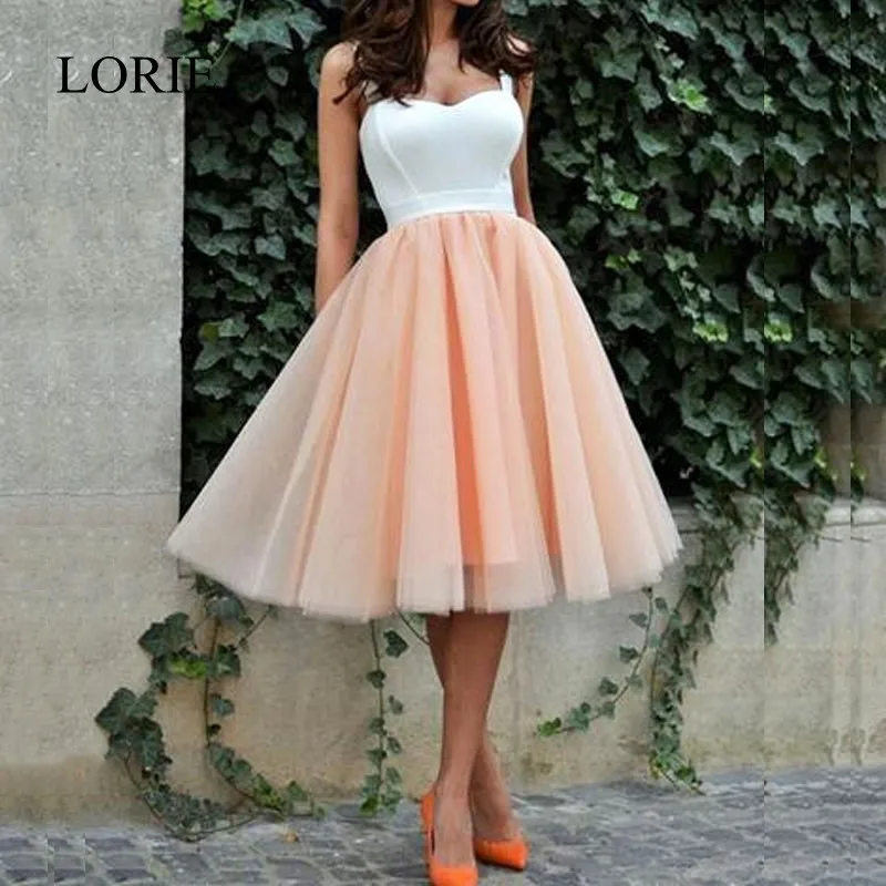 LORIE Beach Wedding Dress Short 2018 Vestido de novia Sexy Bridal Sweetheart White and Coral Dresses Fast Shipping | Свадьбы и