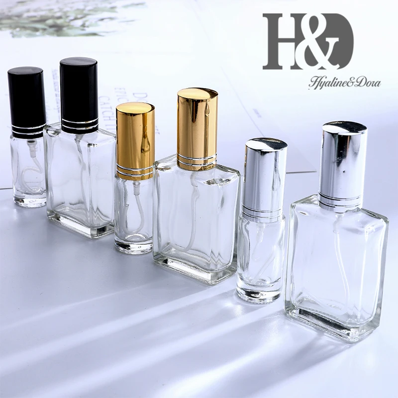 H & D набор из 6 прозрачные тонкие стеклянные бутылки с распылителем образцы