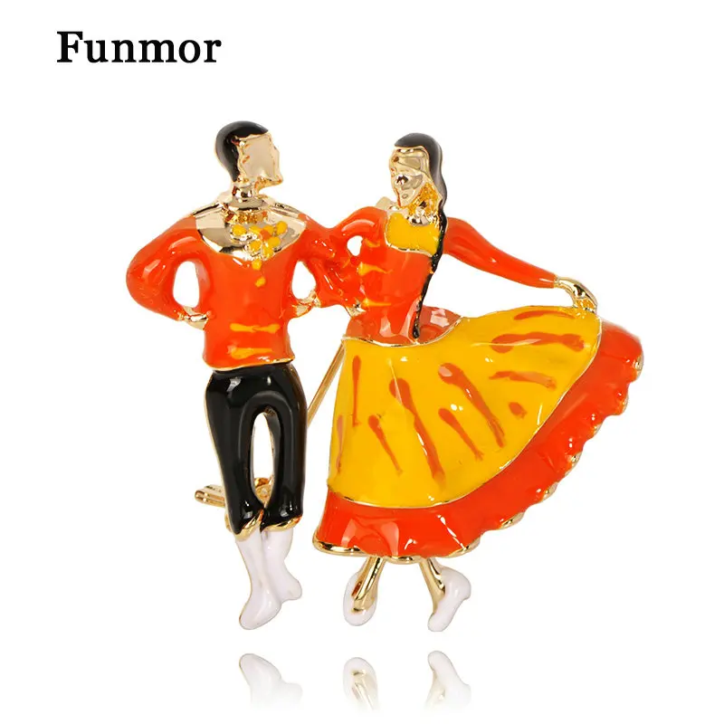Funmor изысканные броши для танцев эмалированные булавки мужчин и женщин костюм