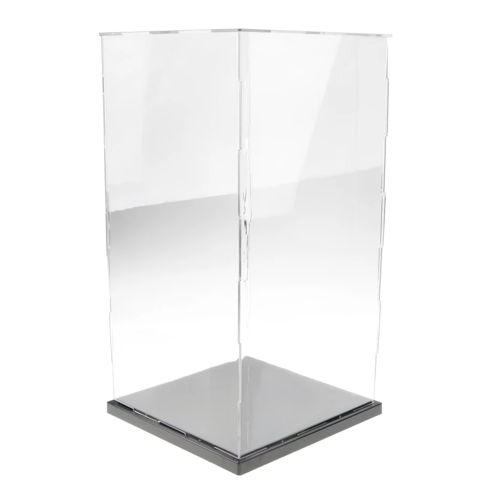 100% новый прозрачный чехол для показа с черным основанием фигурок 21x21x41 см