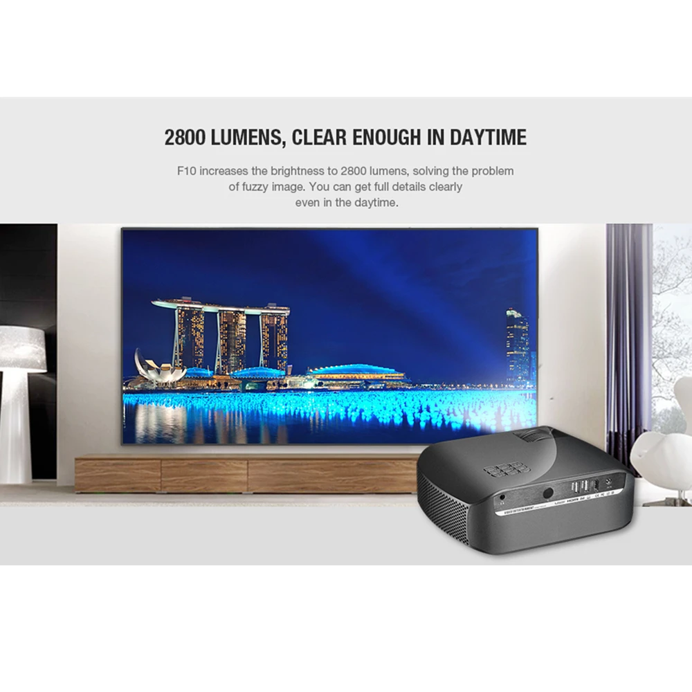 VIVIBRIGHT F10 ЖК проектор 1280x720 P 2800 люменов 300 дюймов экран Макс домашний