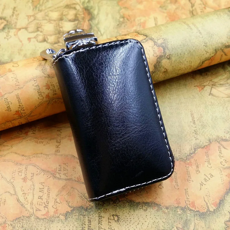 Держатель для ключей из натуральной воловьей кожи автомобильных кошелек мини